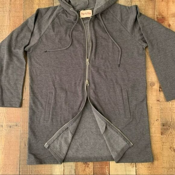 Design by Olivia Oversized Long Sleeve Zip Up Hoodie Tunic Sweatshirt Jacket M/L - Picture 6 of 8